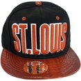 thumbnail image 1 of St. Louis Men's Adjustable Snapback Baseball Cap (Black/Red Textured), 1 of 4