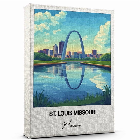 St. Louis Missouri Canvas Wall Art Travel-Inspired Home Decor Featuring Missouri Art Canvas Unique Gift for Travel Canvas Ready to Hang