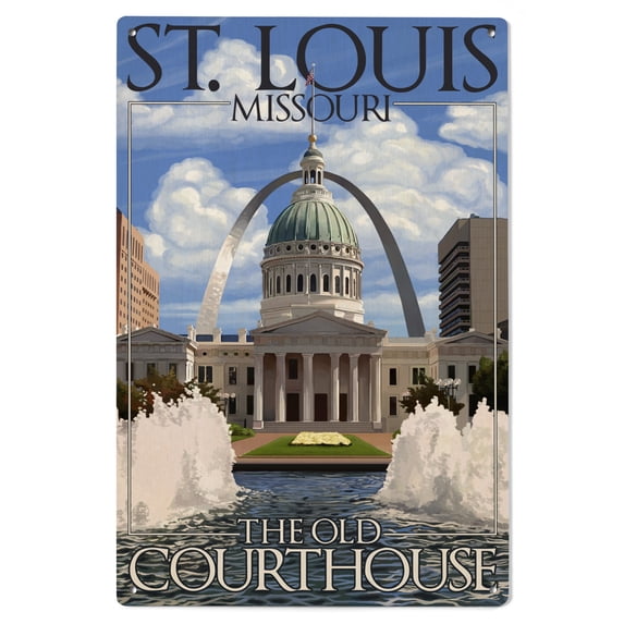 St. Louis, Missouri, Courthouse Birch Wood Wall Sign (6x9 Rustic Home Decor, Ready to Hang Art)