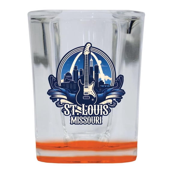 St. Louis Missouri Design C Souvenir 2 oz Square Shot Glass Orange