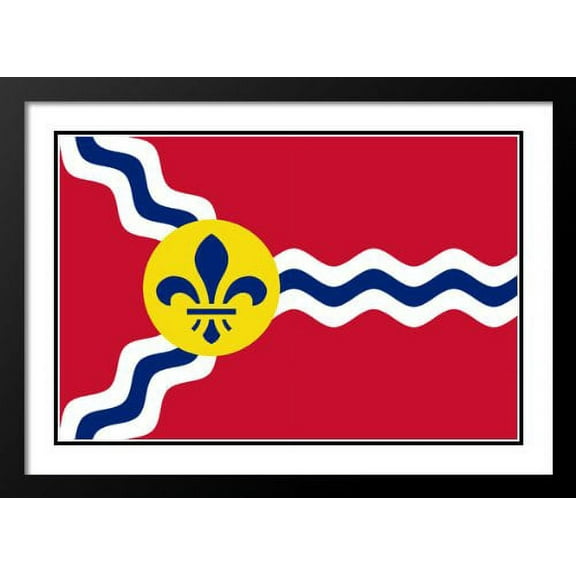 St. Louis, Missouri Flag Wood 20x23 Framed and Double Matted Photo Print