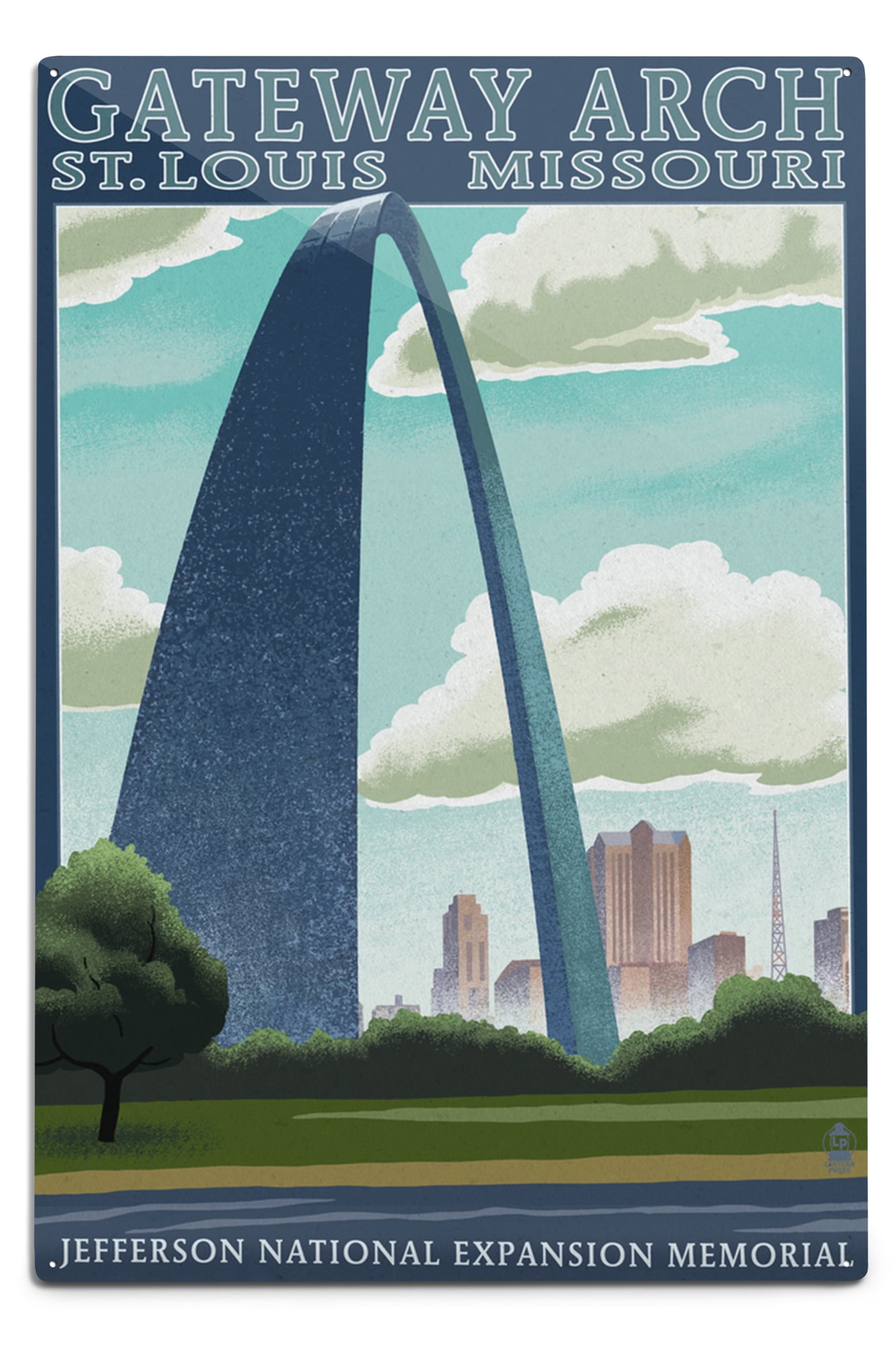 St. Louis, Missouri, Gateway Arch Lithography Style - Walmart.com