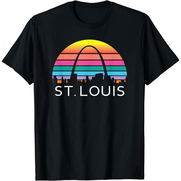 St Louis Missouri Gateway Arch Retro Mississippi River Lou T-Shirt