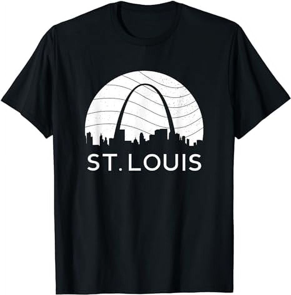 St Louis Missouri Gateway Arch Retro Mississippi River Lou T-Shirt ...