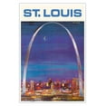 thumbnail image 1 of St. Louis Missouri - Gateway Arch - Vintage Airline Travel Poster by Frederick Conway c.1966 - Master Art Print (Unframed) 12in x 18in, 1 of 4