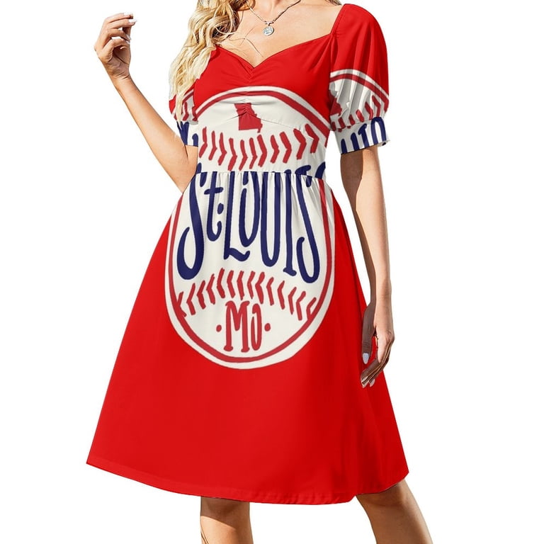 St. Louis Missouri Hand Drawn Script baseball Design Sleeveless Dress  Dresses cocktail dresses - Walmart.com