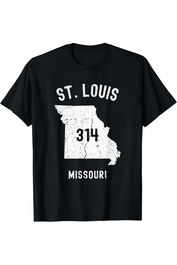 St. Louis Missouri Mo 314 Vintage Athletic Style T-Shirt Design Preview Only