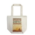 thumbnail image 1 of St. Louis, Missouri, Skyline and Sunburst Screenprint Style (100% Cotton Canvas Reusable Tote Bag), 1 of 3