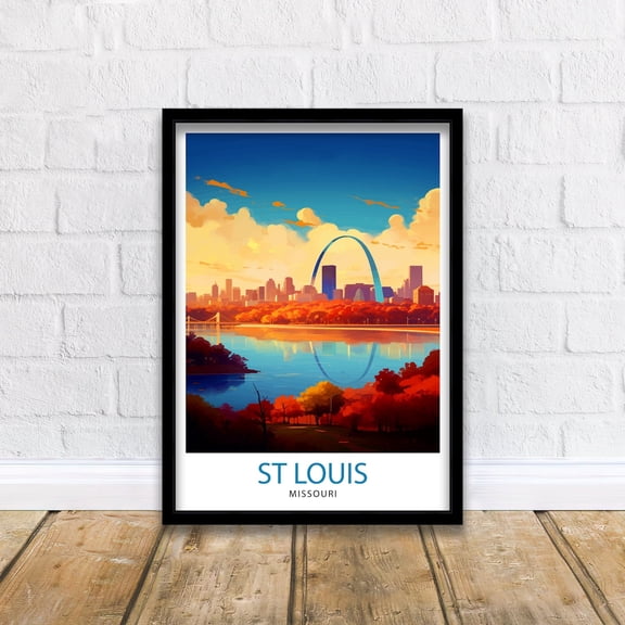 St. Louis Missouri Travel Print| St. Louis Wall Decor St. Louis Poster USA Travel Prints St. Louis Art Print St. Louis Illustration, Poster Only