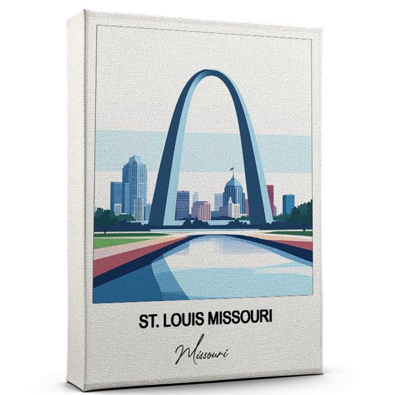 St. Louis Missouri Travel Print on Canvas Missouri Canvas Great for Travel Enthusiasts, Perfect for Home & Office Decor