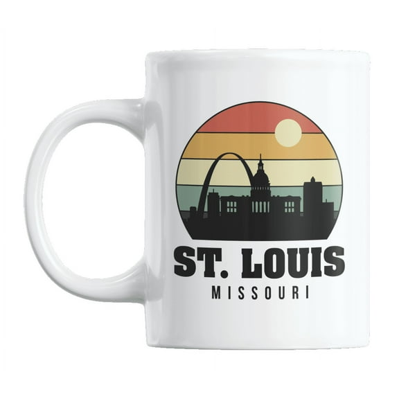 St. Louis, Missouri, Vintage City Skyline with Arch Print Coffee & Tea Gift Mug Cup (11oz)