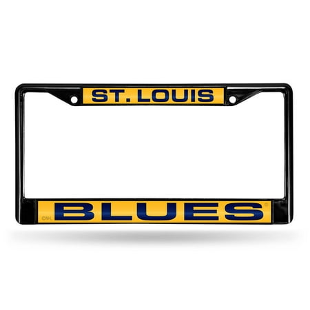 St Louis NHL Blues Black Metal (Set of 2) Laser Cut License Plate Frames