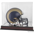 thumbnail image 1 of St. Louis Rams Mahogany Helmet Logo Display Case with Mirror Back, 1 of 7