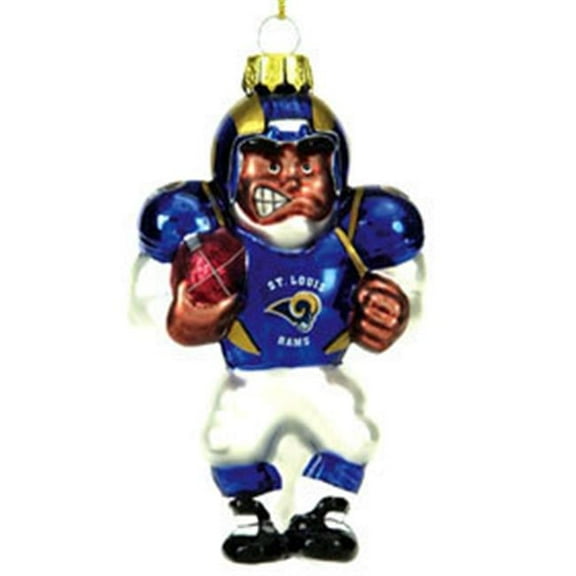 St. Louis Rams Ornament Blown Glass Football Player