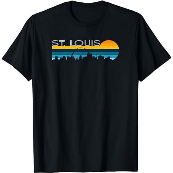 St. Louis Skyline - Vintage Retro Sunset St. Louis Cityscape T-Shirt