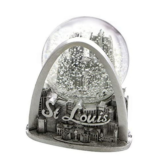 St. Louis Snow Globe Gateway Arch Design 3.5 Inch Silver Missouri Snow Globe