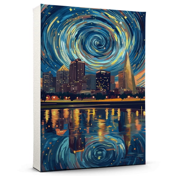 St. Louis Travel Canvas Art Print, Missouri Wall Canvas Starry Night, St. Louis Canvas Painting decorMissouri Travel Picture -97AZ1300