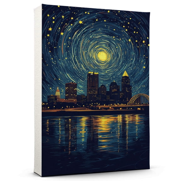 St. Louis Travel Canvas Prints, Missouri Starry Night Travel decor, St. Louis Map Poster, Missouri Travel Decor Artwork - 98AZ1300