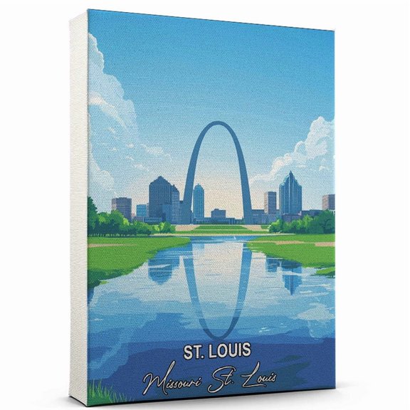 St. Louis Travel Global Destination Canvas  Missouri St. Louis Canvas  Celebrate Your Favorite Destination  A Sophisticated Touch to Any Room