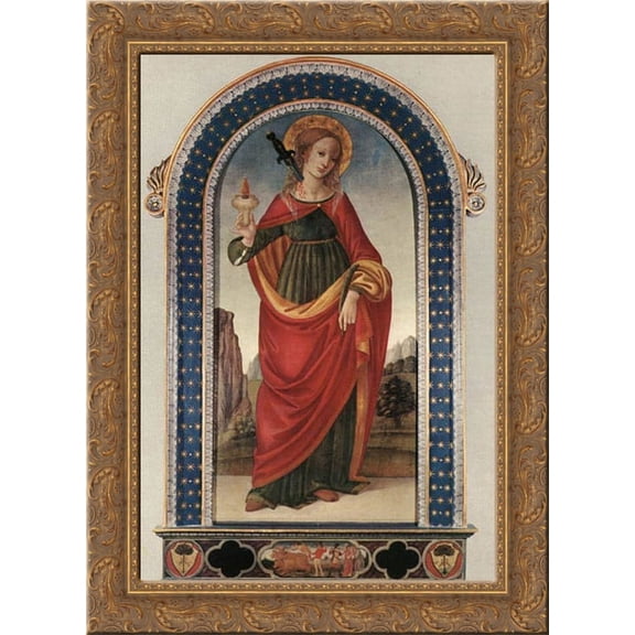 St Lucy 19x24 Gold Ornate Wood Framed Canvas Art by Lippi, Filippino
