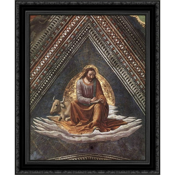 St Luke the Evangelist 20x23 Black Ornate Wood Framed Canvas Art by Ghirlandaio, Domenico