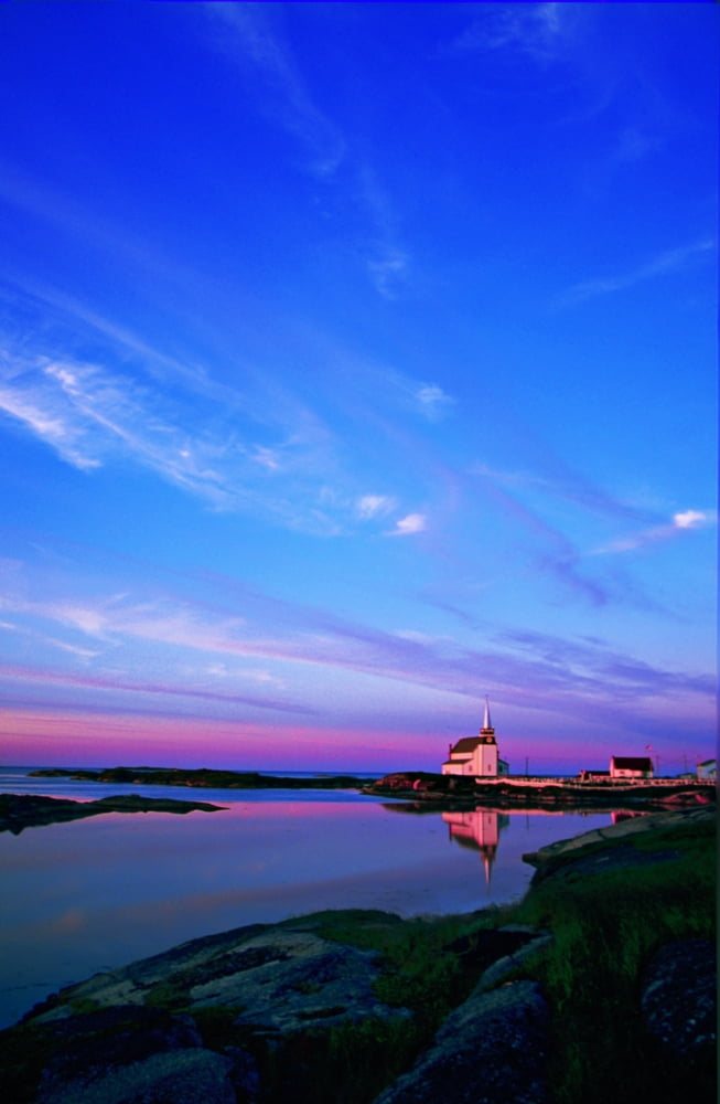 St Lukes Anglican Church Newtown Newfoundland Canvas Art - Ian Taylor Design Pics (11 x 17)