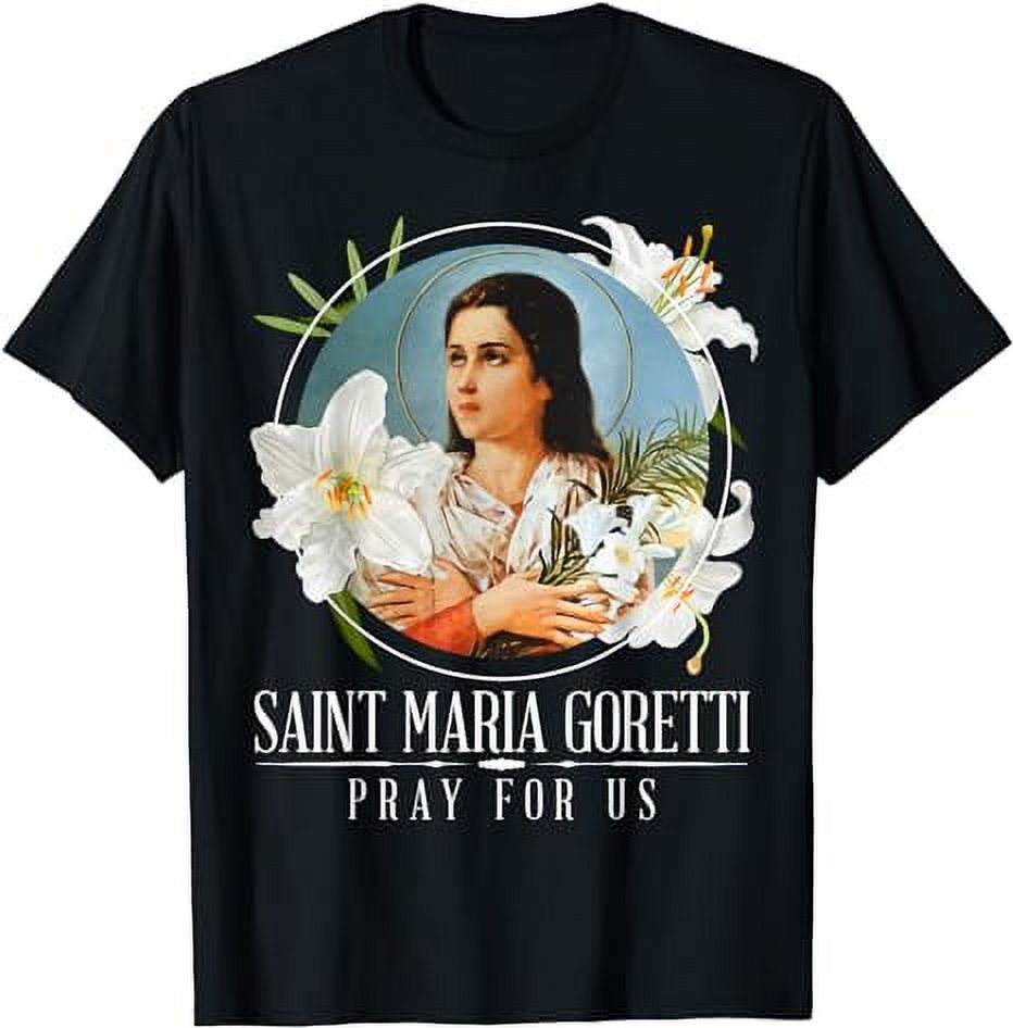 St Maria Goretti Lily Saints Catholic Girls Purity T-Shirt - Walmart.com