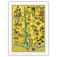 thumbnail image 1 of St. Maries de la Mer (Saintes-Maries-de-la-Mer) South of France - Vintage Pictorial Map by Lucien Boucher c.1938 - Master Art Print (Unframed) 9in x 12in, 1 of 4
