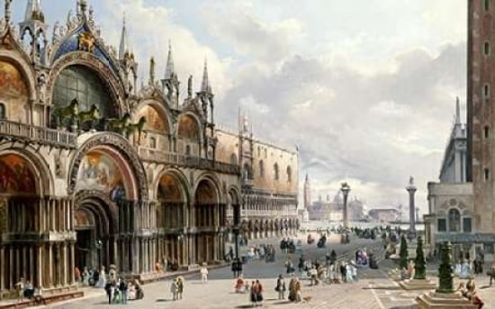 St Marks and The Doges Palace Venice Canvas Art - Carlo Grubacs (24 x 36)