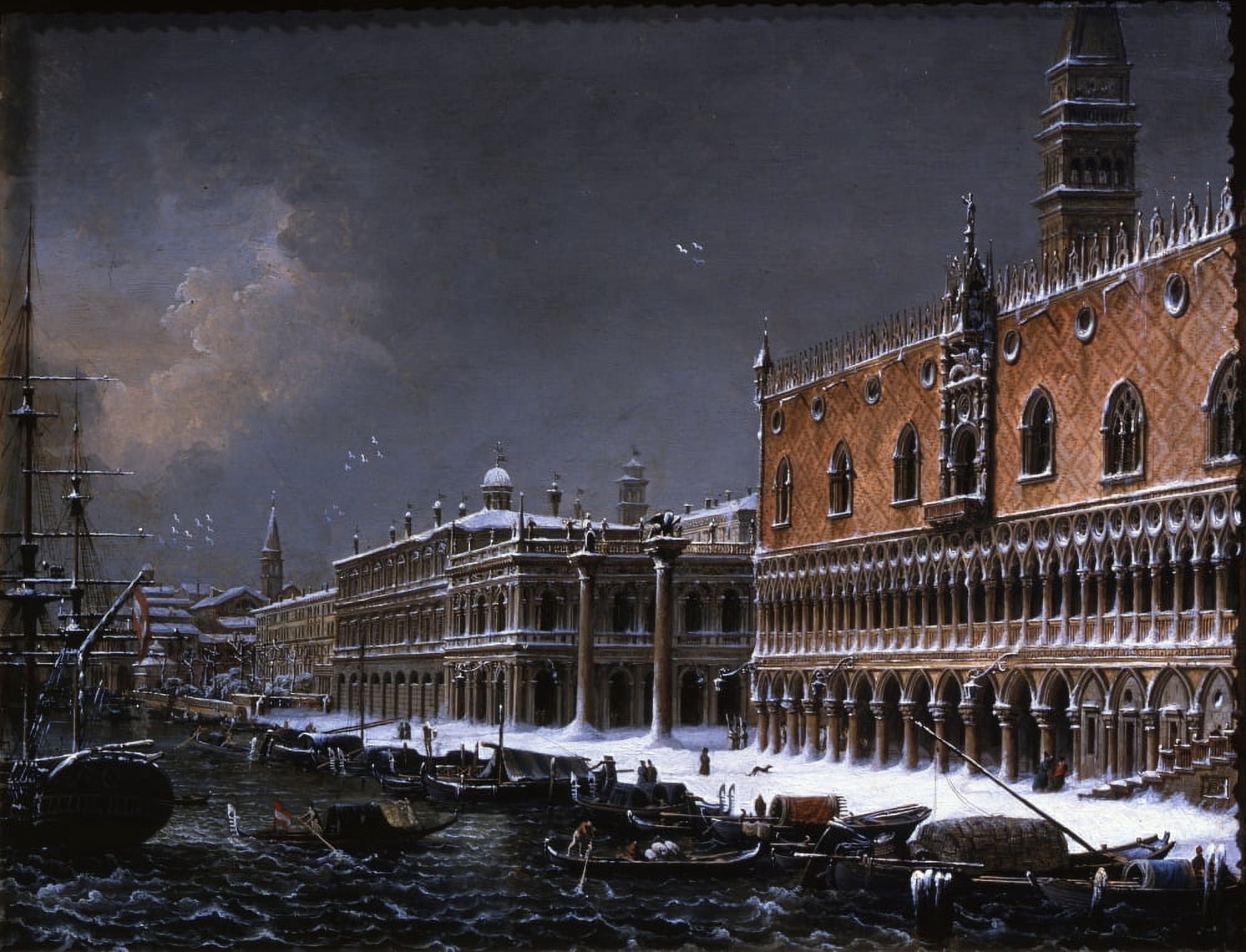 St MarksS Pier Under The Snow Canvas Art - (24 x 18)
