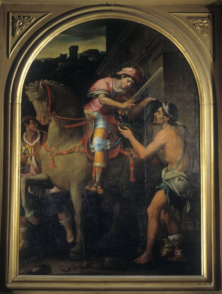 St Martin And The Beggar (San Martino E Il Povero) Canvas Art - (24 x 36)