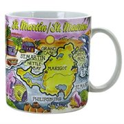 St. Martin Caribbean Map Souvenir Collectible Large Coffee Mug 16oz