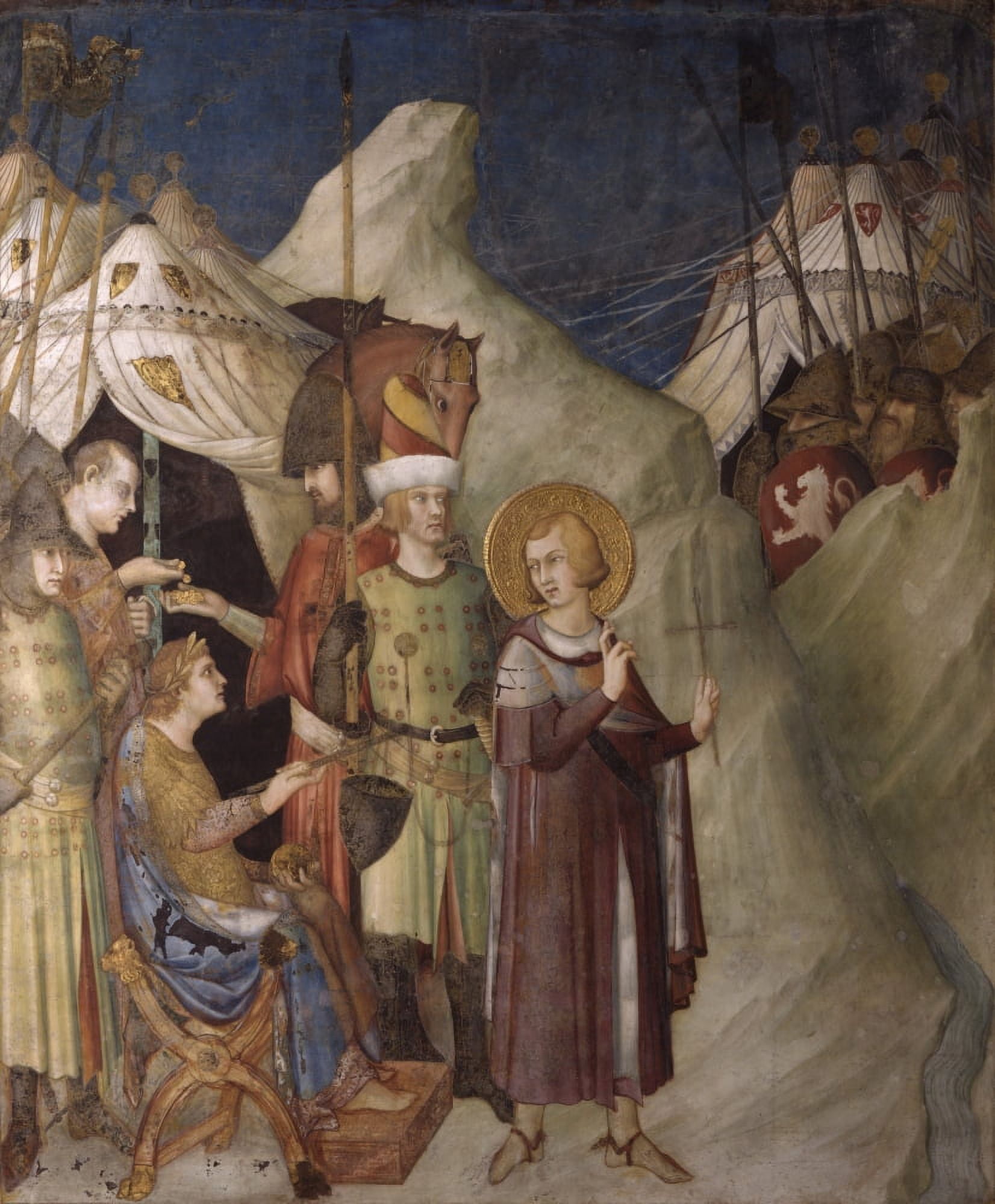 St Martin Of Tours Gives Up Army Canvas Art - (24 x 36)