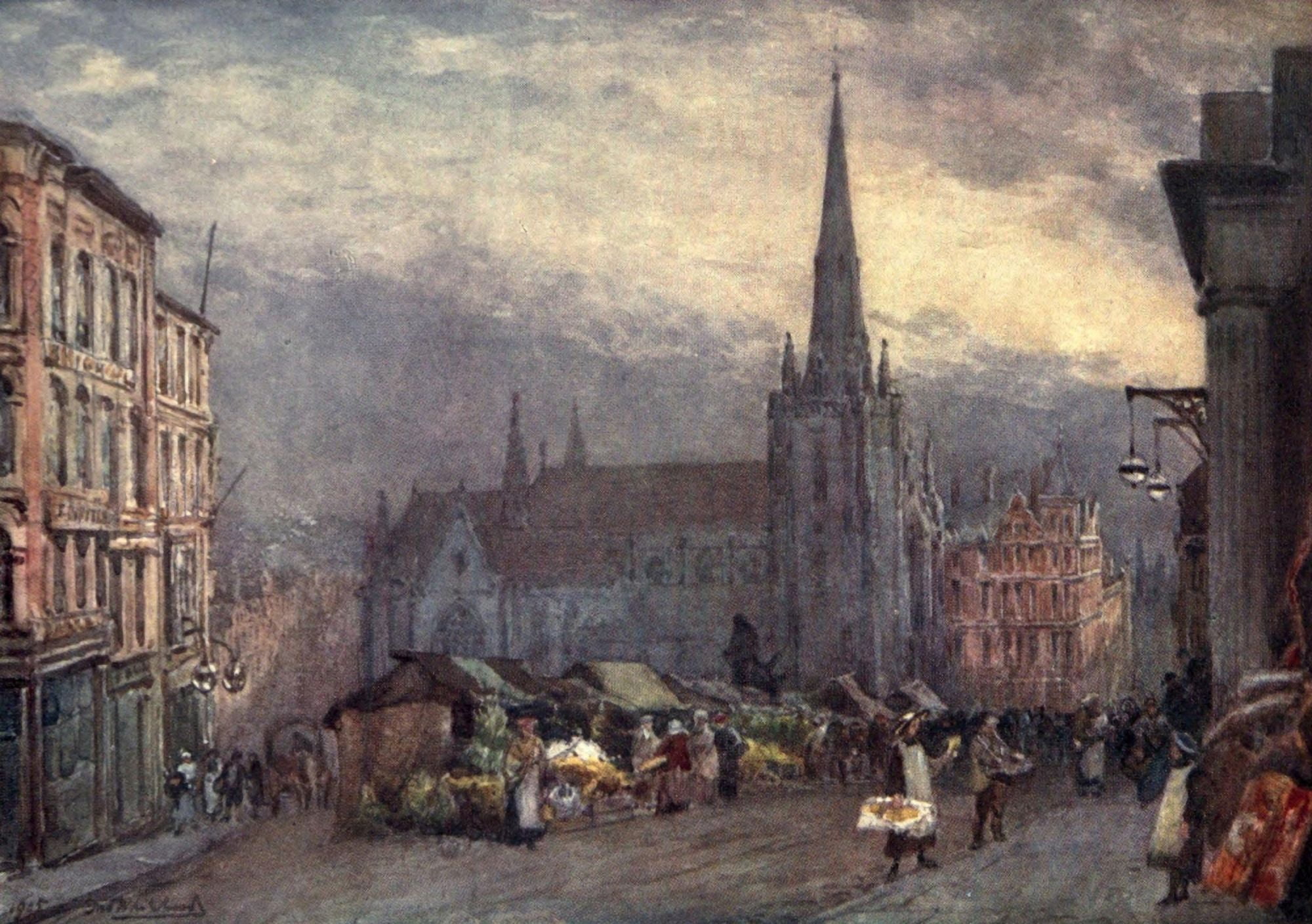 St Martins Church Birmingham Canvas Art - F Whitehead (24 x 36)