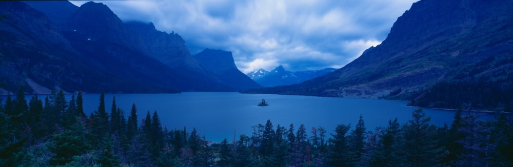 St Mary Lake Glacier National Park Montana Canvas Art - Panoramic Images (27 x 9)