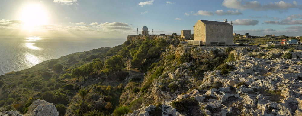 St Mary Magdalene Chapel at sunset Dingli Malta Canvas Art - Panoramic Images (12 x 30)