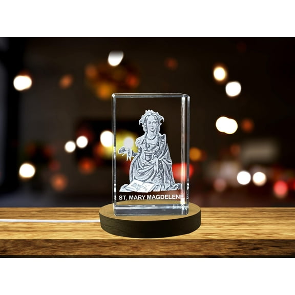 St. Mary Magdelene |Apostle to the Apostles Gift | Religious 3D Engraved Crystal