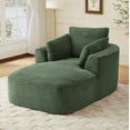 thumbnail image 1 of MAYEERTY Oversized Corduroy Chaise Lounge Sofa, Modern Couch with Spring Cushion for Apartment, 45*65*36"Green, 1 of 9