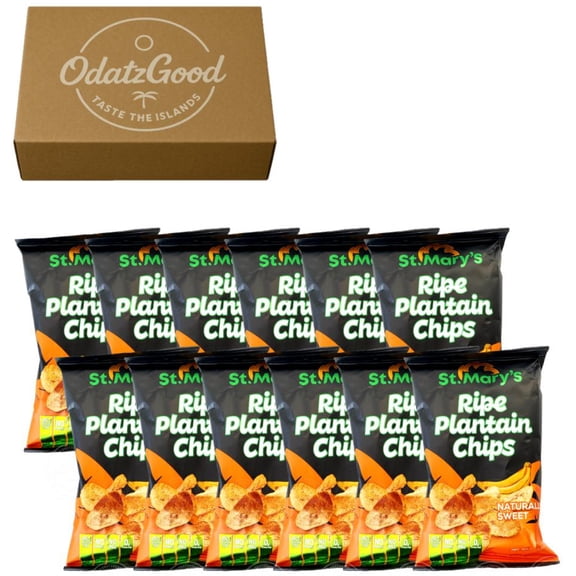 St.Marys Ripe Sweet Plantain Chips 1.41oz (40g) 12-Pack  Curated & Packaged by ODatzGood