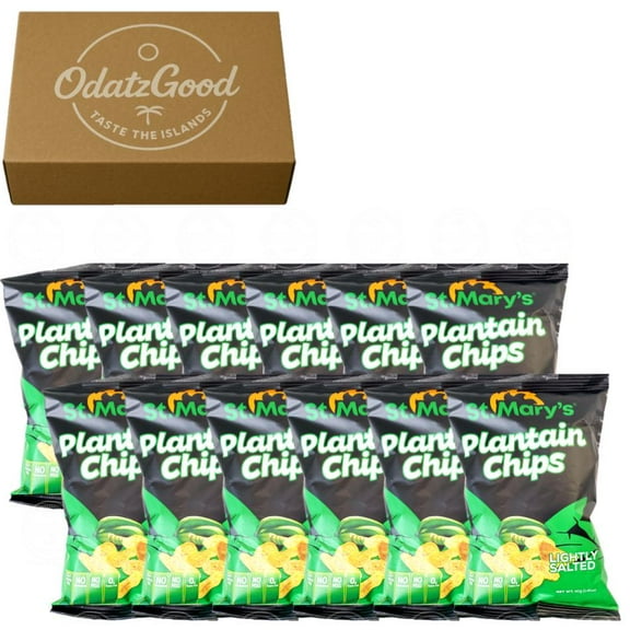 St. Marys Salted Plantain Chips 1.41oz (40g) 12-Pack Curated & Packaged by ODatzGood
