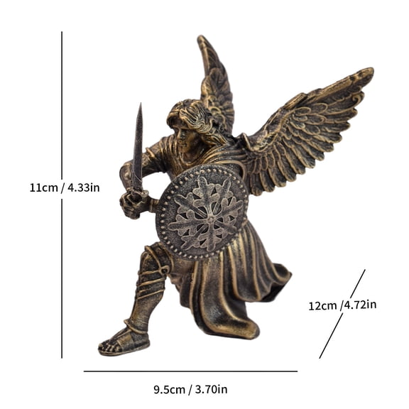 St. Michael the Archangel Statue, 6.69” Resin Religious Figurine,Catholic Warrior Angel Defeating Evil,Christian Religious Home Altar & Prayer Space Decor