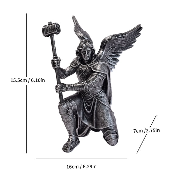 St. Michael the Archangel Statue, 6.69” Resin Religious Figurine,Catholic Warrior Angel Defeating Evil,Christian Religious Home Altar & Prayer Space Decor