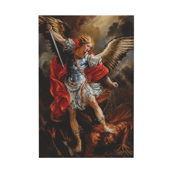 St Michael Holy Archangel Catholic Aesthetic Canvas Wall Art for Living Room Bedroom 12*18in