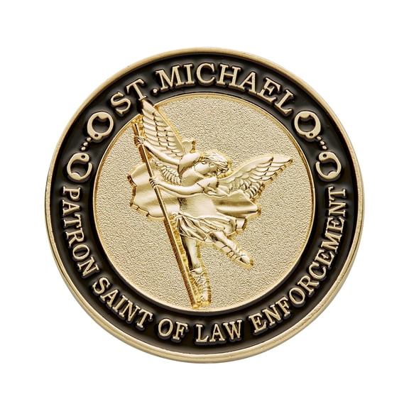Collectible St. Michael Patron Saint of Law Enforcement Challenge Coin with Hero's Valor Prayer 1-Pack (Single Coin)