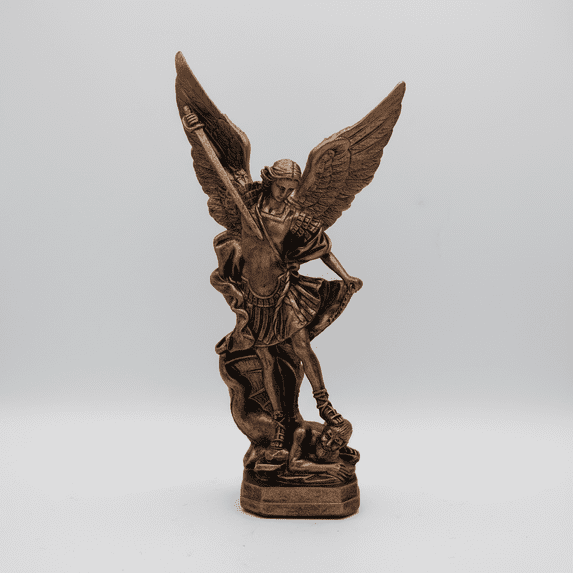 Lumiartisan St. Michael Archangel Defeating Satan Bronze Figurine - Decorative Statue