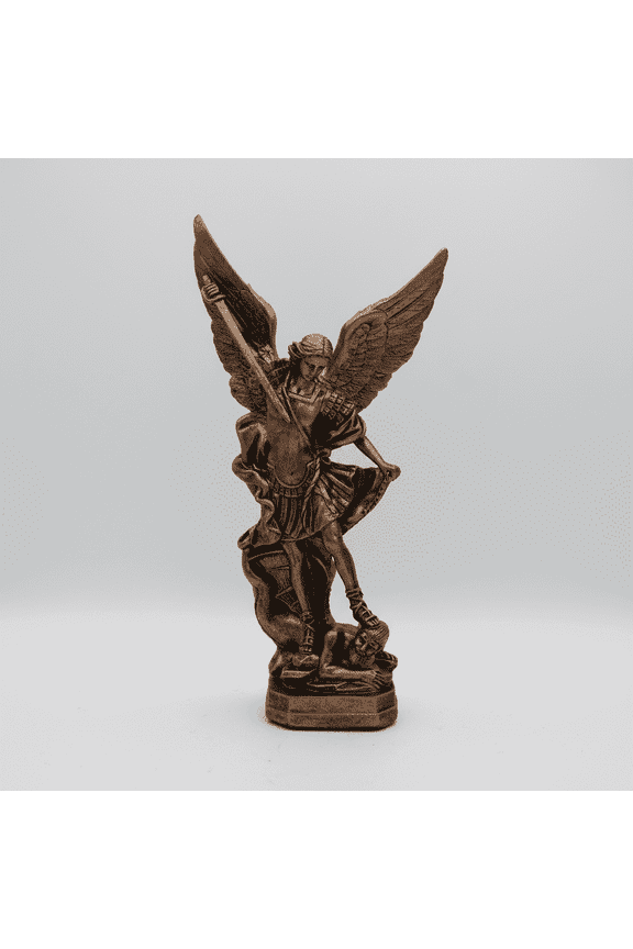 St. Michael Archangel Defeating Satan Bronze Figurine - Decorative Statue