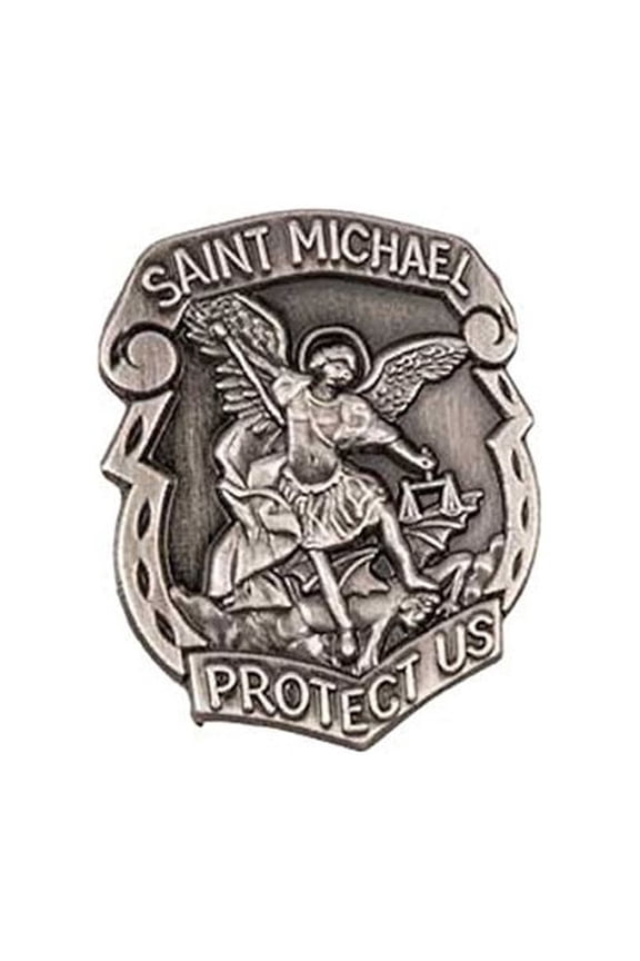 St. Michael Silver Protect Us Pin