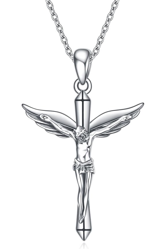 St Michael/St Christopher/Crucifix Cross Necklace for Women Sterling Silver Archangel Angel Necklace Protection Jewelry Christian Gifts for Women