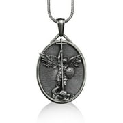 St. Michael The Archangel Pendant, Customizable Necklace, Catholic Gifts for Women, Necklace Silver Christian Men, Small Catholic Gift