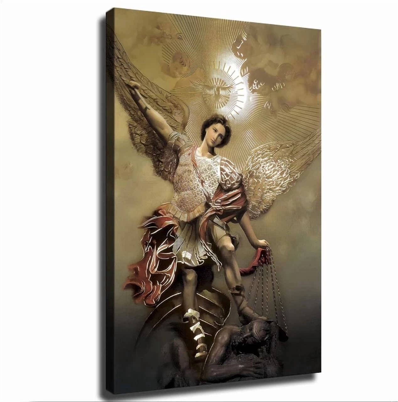 St Michael The Archangel Poster Painting Wall Art Picture Gift Bedroom ...